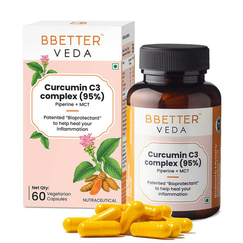 BBetter Veda Curcumin C3 Complex |95% Capsules with Piperine & MCT